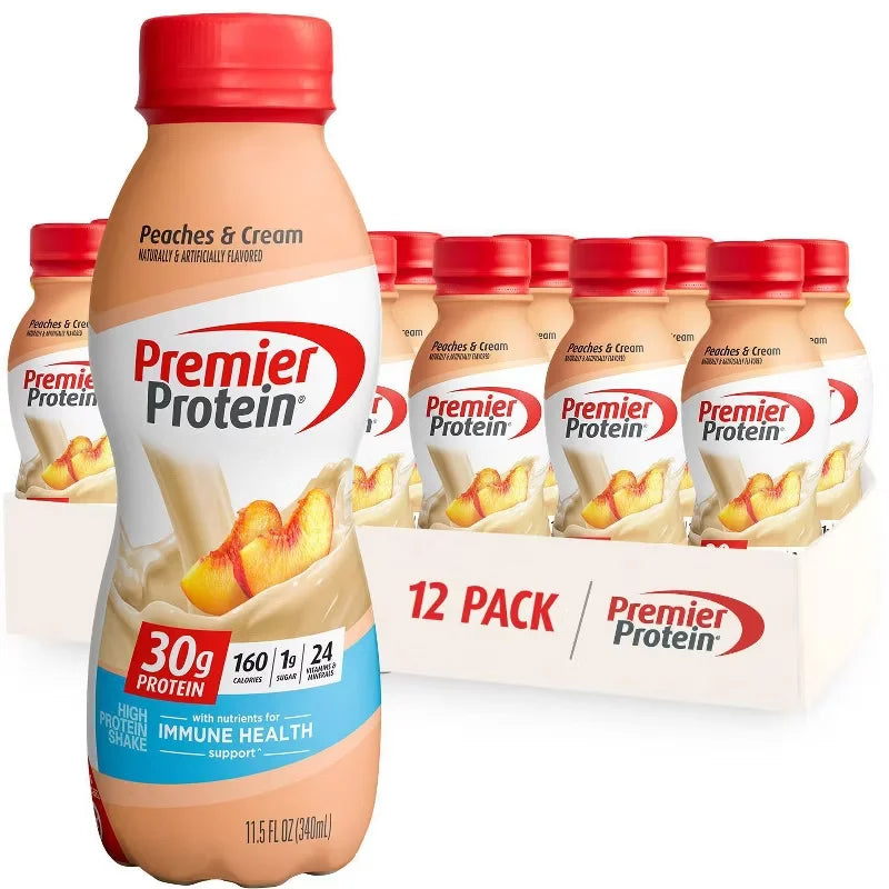 Premier Protein Nutritional Shake Peaches & Cream Non-Caffeinated - 11.5 fl oz/12pk